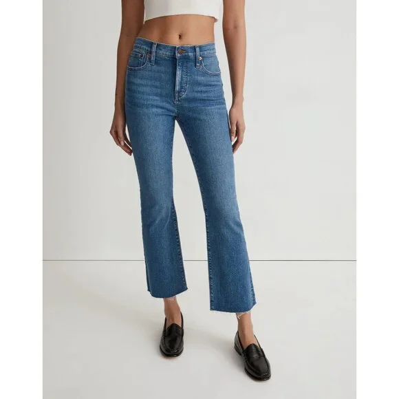 Madewell Taller Kick Out Crop Jeans Cherryville Wash Raw-Hem Womens 23TL [NJ434] - Picture 9 of 16